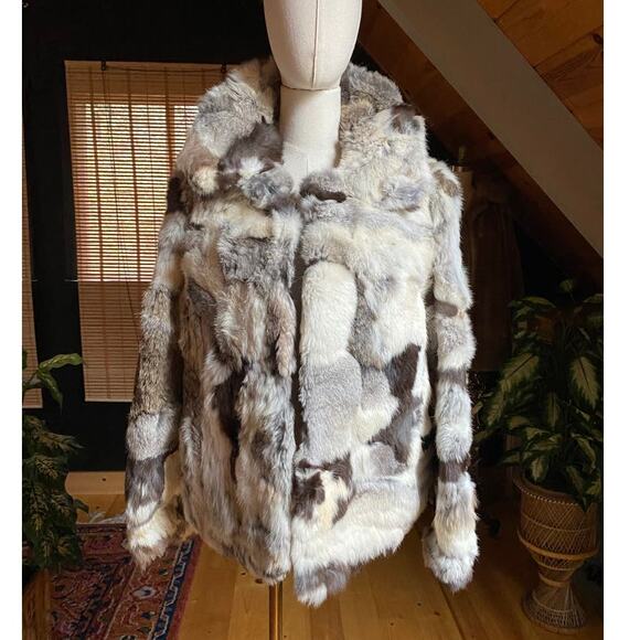 1970s Patchwork Rabbit Fur Jacket - Picture 4 of 8